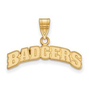 10k Yellow Gold U. of Wisconsin Medium Script Logo Pendant